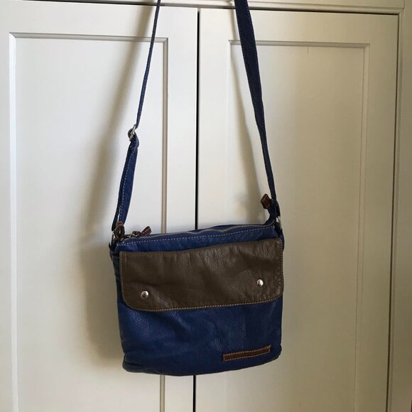 Brown and Blue Adjustable Unbranded Pleather Purse - Picture 2 of 10